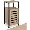 tectake® Comodino Camera da Letto 38,5x31,5x81cm, Tavolino da Letto, Tavolino da Divano, 2 Ripiani, Scomparto Magnete, Comodino per Libri, Fiori, Lampada, Sveglia, Piante - Legno Industriale Chiaro