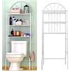 MINGYI Scaffale da bagno 3 ripiani, Portaoggetti Bagno, Armadietto di stoccaggio sopra il WC o la lavatrice con 3 ripiani, Mobili per WC (bianco, 65×34×178 cm)