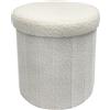 KASANOVA Pouf contenitore tondo 39x39 cm bianco