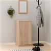 Bissolo Casa Scarpiera Salvaspazio Slim a 2 Ante, Armadio Multiuso in Melamina Rovere con 6 Ripiani, Mobile Ingresso per Casa e Cucina, Armadio per Camera da Letto e Bagno, 55x36x108 cm