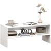 HOMCOM Tavolino da caffè, ausiliario 100x40x41,5 cm bianco lucido