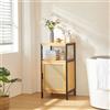[en.casa] Armadietto da Bagno Mobile Basso a Colonna in Bambù con Ripiani e Scomparto Chiuso Anta Traforata Effetto Rattan Mobile Stoccaggio 80 x 40 x 35 cm