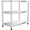 DaiJiubu Scaffale da cucina a 3 ripiani, in acciaio inox, per soggiorno, bagno, ufficio, forno a microonde, 80 x 40 cm
