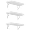 FLEXISPOT Mensole da Parete in Legno 400×150×25 mm - Set di 3 Mensole Galleggianti Bianche, Libreria in Legno Moderna e Salvaspazio, Portata 20 kg, Ideale per Soggiorno, Cucina, Bagno o Ufficio
