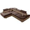 Robin Inspire Divano Angolare Modulare 4 Posti - Divano Letto a L Sinistro - Contenitore, 5 Poggiatesta Regolabili, 2 Cuscini - per Soggiorno Moderno - 280 cm Saturn Cioccolato Nougat