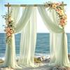 Mateju Drappeggio di Arco di Nozze, Chiffon Tessuto Voile Tenda Tulle per Arco Nuziale, Sfondo Fotografico, Decorazioni per Matrimonio, Cerimonie, Feste, Compleanni (160x800cm,Verde Chiaro)