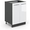 Vicco Mobiletto base cucina Fame-Line, Bianco lucido, 60 cm senza piano di lavoro, per la combinazione con altri moduli della serie Fame-Line