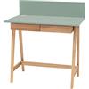 RAGABA LUKA Scrivania da 85x50cm con 2 Cassetti | Base in Legno, Pannello, Gestione dei Cavi | Verde Salvia