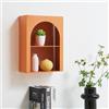 [en.casa] Scaffale da Parete Design Arcuato Mensola Libreria Pensile Mobile Espositore da Muro per Soggiorno Ufficio Camera 40 x 30 x 13 cm Arancione