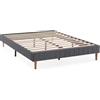 HOMN LIVING Base Imbottita Eris 160x200 cm Grigio Scuro, 30 cm Altezza