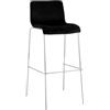 CLP Sgabello da Bar con Schienale Hover, Poltroncina Imbottita in Velluto, Sedia per Bancone con Struttura in Metallo Cromato, Fino a 150 kg, Colore:nero