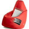 Avalon - Puff Poltrona Sacco Grande L Jive Deluxe Sfoderabile, Pouf Sacco di Qualità Sartoriale, Bean Bag per Sedersi Ergonomico, Tessuto Antistrappo Impermeabile, Made in Italy(80x125cm-Rosso)