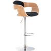 CLP Sgabello Alto Rétro Kingston Con Braccioli I Sgabello Bar Girevole In Stoffa E Legno Regolabile 63-77 CM, Colore:natura/nero