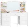 Hzuaneri Postazione Trucco con Illuminazione a LED, Specchio HD, Bianco