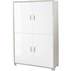 MONDO VIRO Armadio multiuso in legno 4 ante Enigma resistente elegante cm 107x41 162h (Olmo chiaro - Bianco lucido)