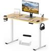 SANODESK Scrivania Regolabile in Altezza con Piano Completo - Inclusi 4 Accessori: Portabicchieri, Gancio, Contenitore e Gestione Cavi, con Funzione di Memoria, per Ufficio e Tempo Libero