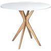 RAGABA JUBI - Tavolo da pranzo rotondo, 80 cm, colore: Bianco