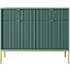 3E 3xE living.com Cassettiera bassa in stile moderno, lunghezza 104 cm (verde + zampe dorate), LAMELIIMKSZ-104