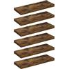 WOLTU Mensola da Muro, Mensola Marrone Vintage, 60x22.9x3.8cm,MDF 6er | Adatto Come Espositore da Soggiorno, Libreria da Studio o da Ufficio, Portaspezie da Cucina o Portaoggetti da Ingresso