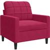 vidaXL Poltrona Rosso Vino 60 cm Velluto, divano singolo, seduta, poltrona singola, divano, poltrona in velluto, poltrona da soggiorno