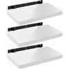 WOLTU Mensola da Muro, Set di 3, Scaffale Sospeso da Parete Libreria Piccola per Soggiorno Cameretta Porta CD DVD, Pannello MDF 50x22,9x3,8cm, Bianco, RG9477ws-3