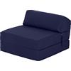 Ready Steady Bed Comoda Sedia Pieghevole Z-Fold | Divano Letto Futon Leggero 168x60cm | Resistente all'acqua Letto Pieghevole con Poggiatesta | Materasso Zbed dal Design Ergonomico (Blu Scuro)