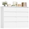 FOREHILL 120 cm Cassettiera con 8 Cassetti, Cassettiera Camera da Letto, Comò Camera da Letto, Mobile con Cassetti Moderna, per Corridoio, Soggiorno, 120x39,5x96cm (Bianco)