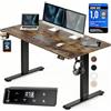 Casaria® Scrivania Elettrica 120 x 60 cm Ergonomica Regolabile Altezza Caricatore Wireless Porta USB-C/A Display LCD Funzione Memoria Carico Max 80kg