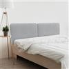 DHOME Testiera Imbottita Liscia Arrotondata in Tessuto Aqualine per Parete Acustica Testate Letto Fonoassorbenti Camera da Letto (Grigio Chiaro, 200cm Dual)