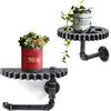 YUYUZI 2 scaffali industriali, scaffalature per tubi, vintage, scaffalatura da parete industriale, vintage, supporto da parete per casa, bar, caffetteria, decorazione da ristorante, decorazione unica