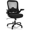 HJH Office 691006 XXL Sedia girevole INSTRUCTOR SW I tessuto/maglia nero Sedia caricabile fino a 220 kg, sedia per ufficio extra robusta