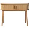 Calicosy Consolle con 2 ante Scorrevoli - Anteriore scanalato - Decorazione quercia - Pannelli truciolari - Piedi in legno - Maniglie in legno - Ingresso corridoio soggiorno - Stile naturale - L