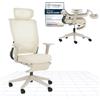 FLEXISPOT Foldex - Sedia ergonomica da ufficio, poggiatesta regolabile 3D, braccioli ribaltabili e poggiapiedi retrattile, schienale pieghevole e supporto lombare, sedia compatta per casa, ufficio