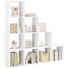 WOLTU Libreria a 10 Scomparti, Scaffale Portaoggetti Autoportante a Scala, Montaggio Flessibile, per Soggiorno, Camera da letto, Ufficio, in Truciolare, Bianco,136x29x136cm, RGB44ws