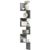 WOLTU Mensola Angolare da Muro Zigzag, Libreria da Parete con 5 Ripiani, Scaffale a Muro per Camera da Letto, Soggiorno, Cucina, Studio, Mensola Grigia in Legno, RG9313hgr2