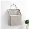 ZHDOKA Borse Portaoggetti da Appendere Alla Parete, Borsa Organizer per Dormitorio da Bagno Sopra la Porta con Gancio Adesivo, Tasca Portaoggetti da Appendere per Armadio in Lino e Cotone(Grigio-1 pz)