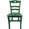 Sedam Srl Sedia Cuore, in Legno Massello, Vari Colori e Sedute disponibili, Alta Qualità (Verde, Massello),MINIMO ORDINE 2 SEDIE