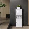 LANTUS Mobiletto portaoggetti per WC, mobile da bagno, supporto carta igienica con armadio e ripiani regolabili, 24 x 20 x 72 cm, bianco