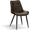 PAZZO DESIGN Sedia Agata Set Da 4 Sedie, Castagna, Sedie Cucina, Sala Da Pranzo, Soggiorno, Sedie Design, Gambe Metallo - id_2210