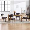 Chummaven Set di 4 Sedie Sala da Pranzo in Legno Lino, Sedie Cucina Imbottite Mid Century Modern con Schienale Curvo, Sedie da Pranzo Retrò Senza Braccioli per Soggiorno Ristorante, Grigio