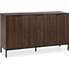 HOMN LIVING Credenza Auri 3 Ante, Colore Noce, 140 cm (Larghezza) 40 cm (profondità) 80 cm (Altezza)