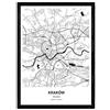 Nacnic Poster Mappa di Cracovia - Polonia. Fogli Città in Europa con Mari e fiumi, in Colore Nero. Formato A3