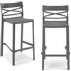 REDÒKASA Set 2 sgabelli in polipropilene FLOW con poggiapiedi H65, MADE IN ITALY, resistente ai raggi UV, design moderno, ideale per sala da pranzo, cucina, bar, ristoranti o giardino (2, Grigio Metal)