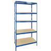 GiaSta - Scaffale legno metallo 5 ripiani cm L90xP60xH180 Alta portata BLU Incastro