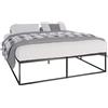 CLP Letto in metallo Scala con struttura a doghe I Letto moderno con struttura robusta, Colore:nero, Dimensione:200x180x46 cm
