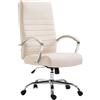 CLP Poltrona Ufficio Valais XL In Similpelle I Sedia Ufficio Girevole Imbottita Con Alto Schienale, Colore:crema