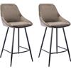 Vente-unique MASRIE - Set di 2 sgabelli da Bar in Velluto, Colore: Tortora