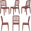 REDÒKASA Set 6 sedie in polipropilene MEDEA, MADE IN ITALY, impilabile, idrorepellente, resistenza raggi UV, design moderno per sala da pranzo, cucina, bar, ristoranti, giardino (Rosso Mattone, 6)