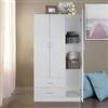 MEB SRL Armadio Multiuso CM 90X42 H. 180 Rovere Sbiancato
