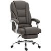 CLP Sedia Ufficio Pacific In Stoffa I Poltrona Direzionale Ergonomica Imbottita Con Poggiapiedi Carico Max 150 KG, Colore:grigio scuro